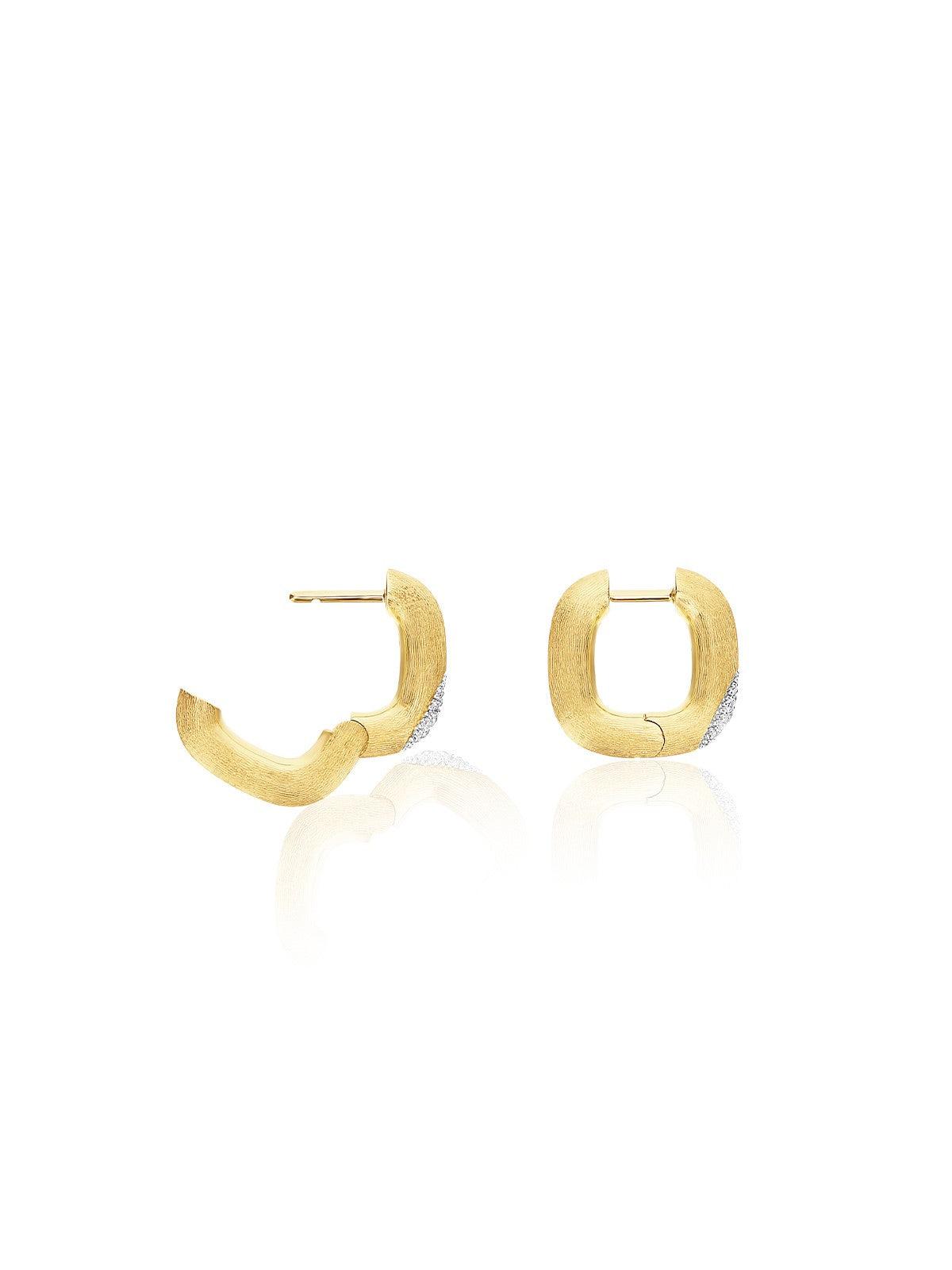 Nanis Orecchini "LIBERA" squadrati in oro e diamanti (piccoli) – Nanis Italian Jewels Online