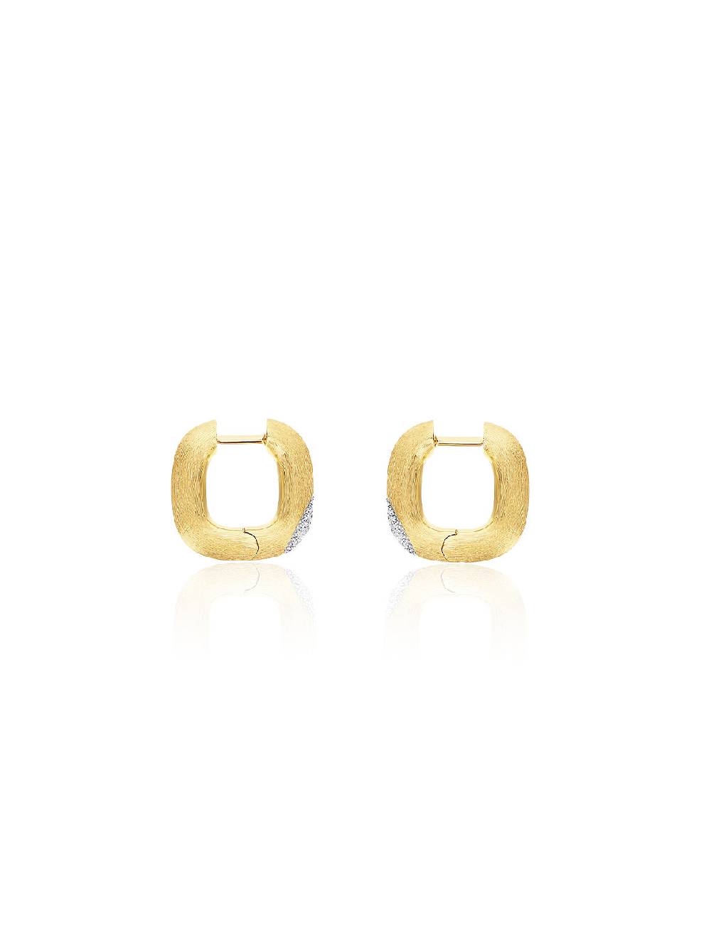 Nanis Orecchini "LIBERA" squadrati in oro e diamanti (piccoli) – Nanis Italian Jewels Online