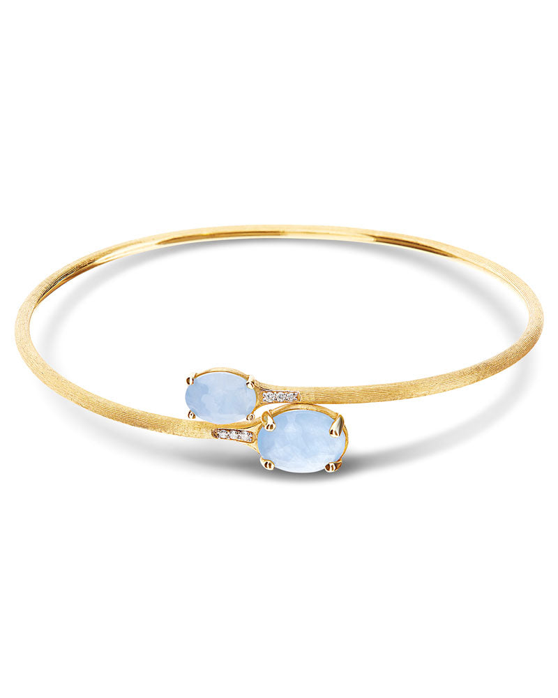 Nanis Bracciale a schiava "IPANEMA" in oro, acquamarina e diamanti – Nanis Italian Jewels Vendite Flash