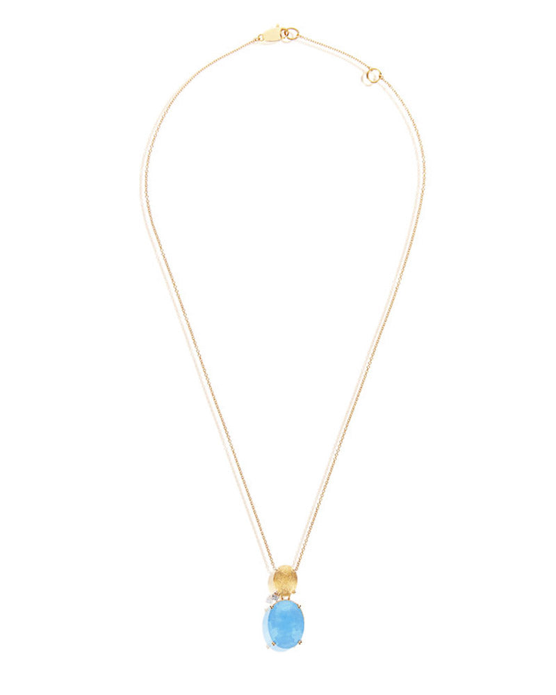 Nanis Collana "IPANEMA" con boule pendente in oro, acquamarina e dettaglio d – Nanis Italian Jewels Moda