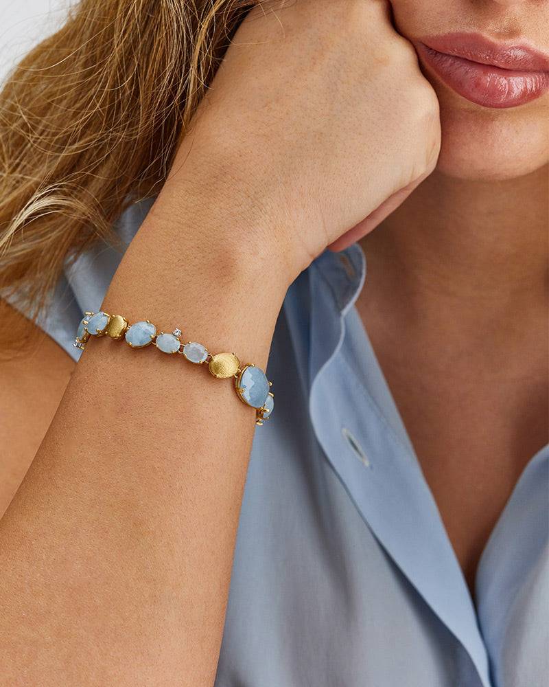 Nanis Bracciale "IPANEMA" in oro, acquamarina e diamanti – Nanis Italian Jewels In Linea