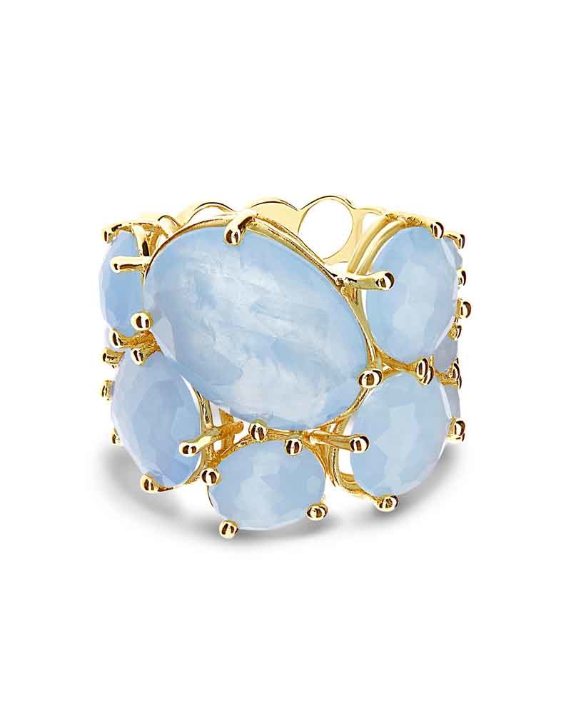 Nanis Anello "IPANEMA" a fascia in oro e acquamarina – Nanis Italian Jewels Promozione