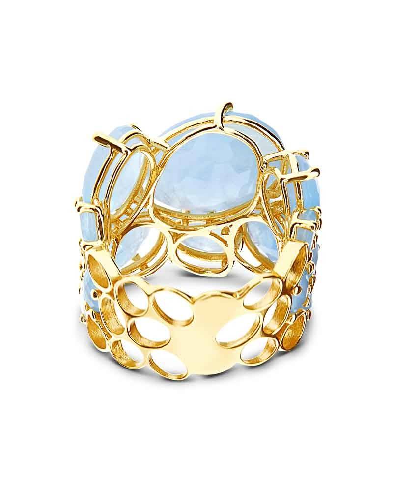 Nanis Anello "IPANEMA" a fascia in oro e acquamarina – Nanis Italian Jewels Promozione