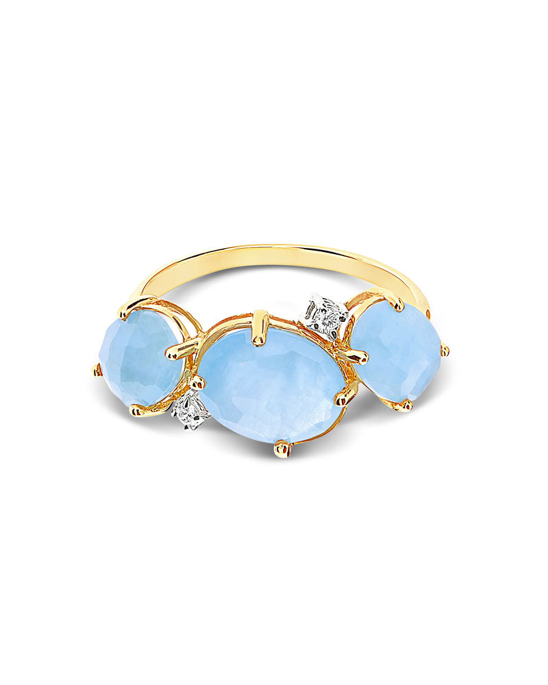 Nanis Anello "IPANEMA" in oro, acquamarina e dettagli di diamanti – Nanis Italian Jewels Spedizione Gratuita