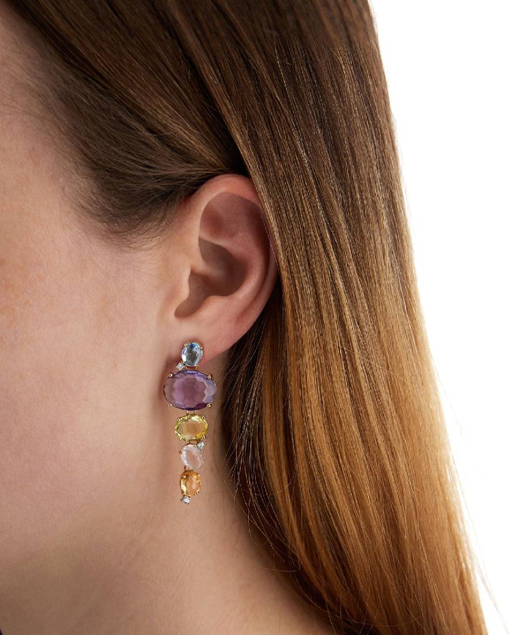 Nanis Orecchini "IPANEMA"pendenti in oro, ametista, topazio blu, quarzo e di – Nanis Italian Jewels Offerta per la Festa della Mamma