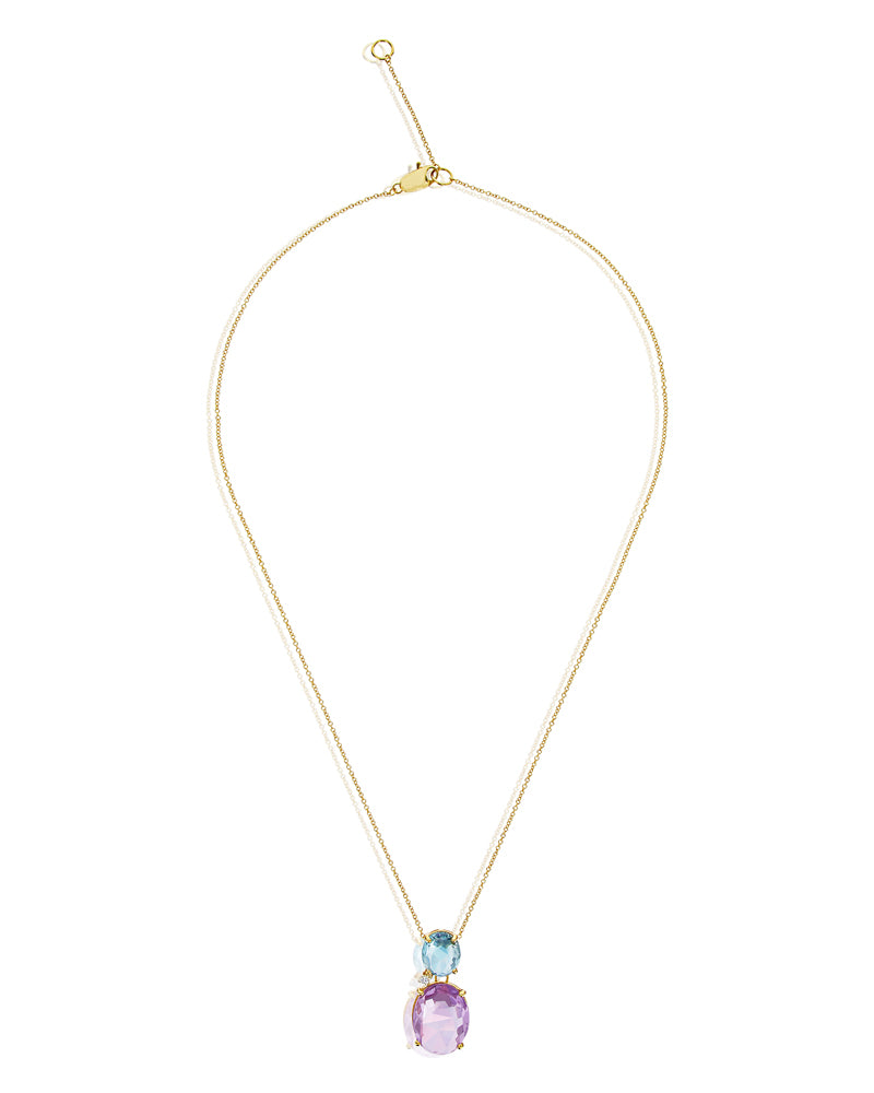 Nanis Collana "IPANEMA" in oro, ametista, topazio blu e dettaglio di diamant – Nanis Italian Jewels Fino Al -60%