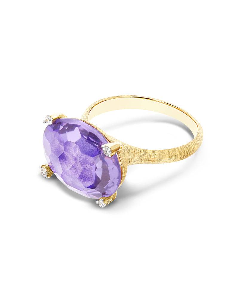 Nanis Anello "IPANEMA" in oro, ametista e dettagli di diamanti – Nanis Italian Jewels Affare Del Giorno