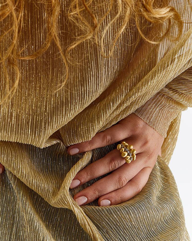 Nanis Anello "TRASFORMISTA" con elementi a goccia in oro e diamanti – Nanis Italian Jewels Economico
