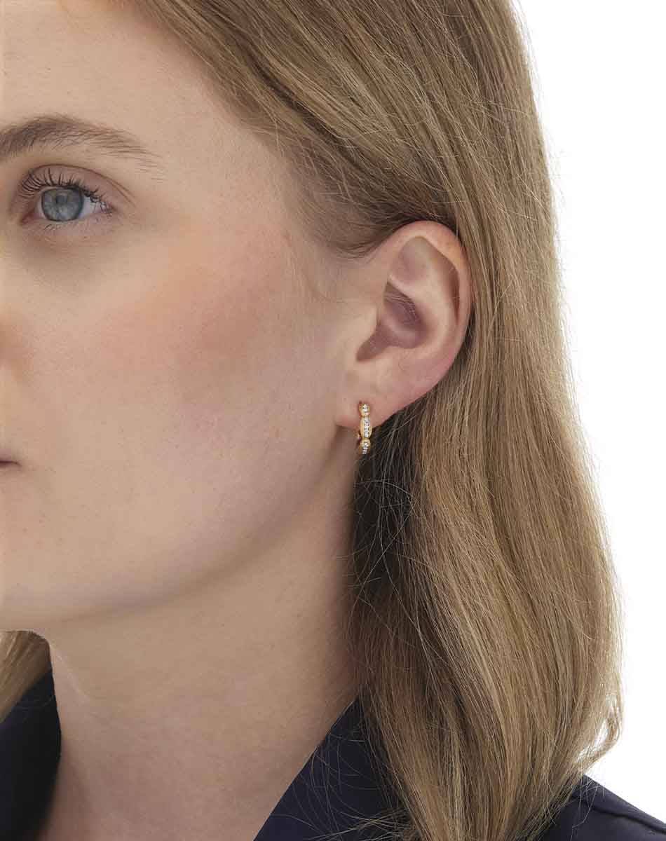 Nanis Orecchini a cerchio piccoli "Diva" in oro e diamanti – Nanis Italian Jewels Nuovo