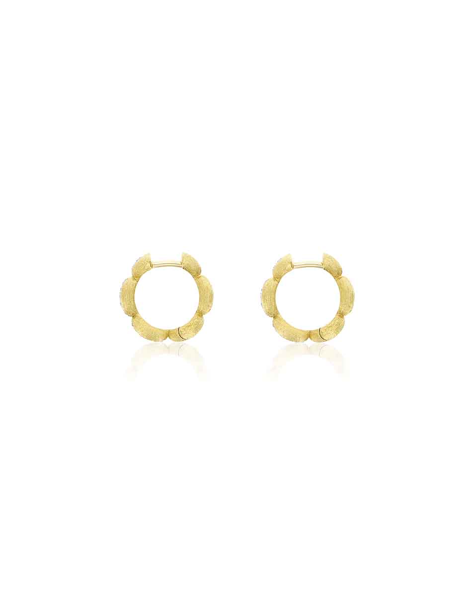 Nanis Orecchini a cerchio piccoli "Diva" in oro e diamanti – Nanis Italian Jewels Nuovo