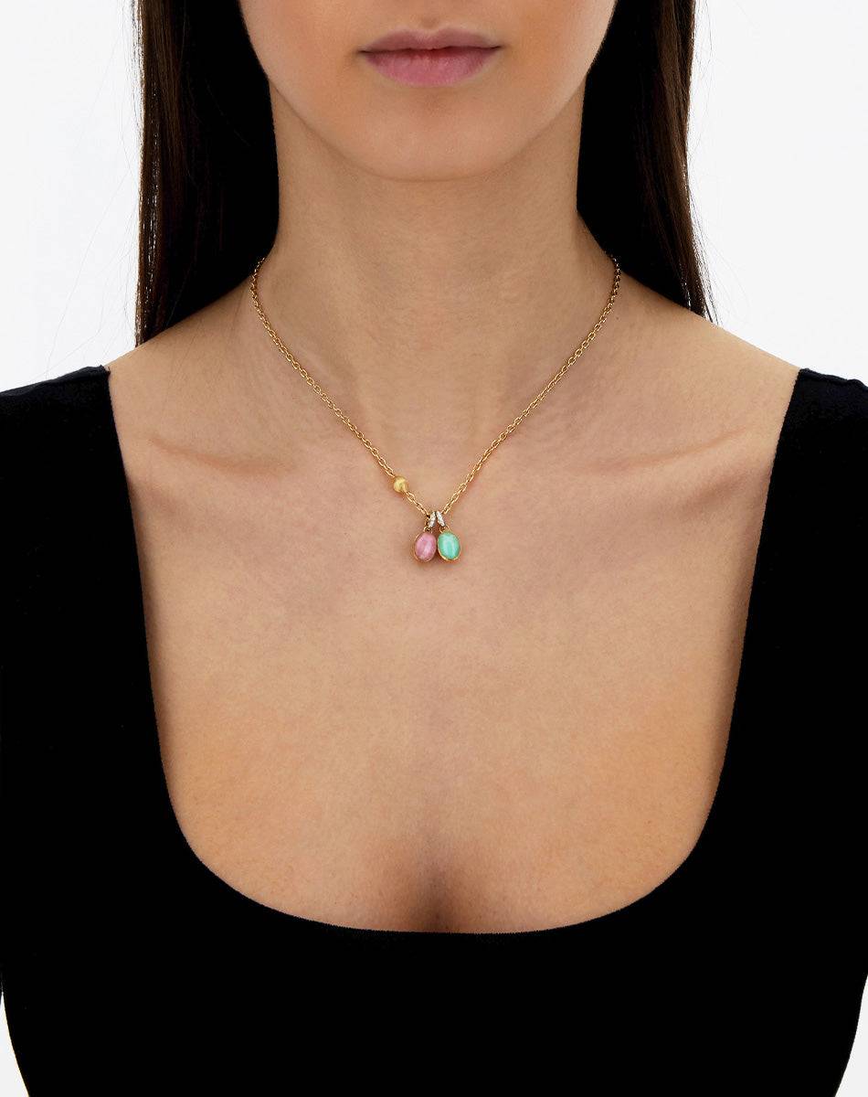 Nanis collana a catena con charms pendenti "boules" in oro inciso, diamanti – Nanis Italian Jewels Qualità Garantita