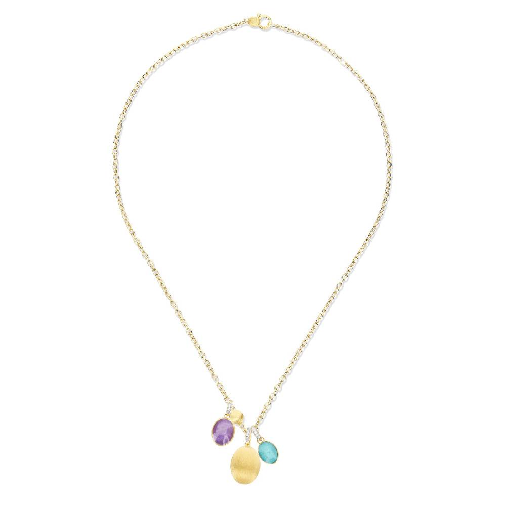 Nanis collana a catena con charms pendenti "boules" in oro inciso, diamanti – Nanis Italian Jewels Promozione Limitata