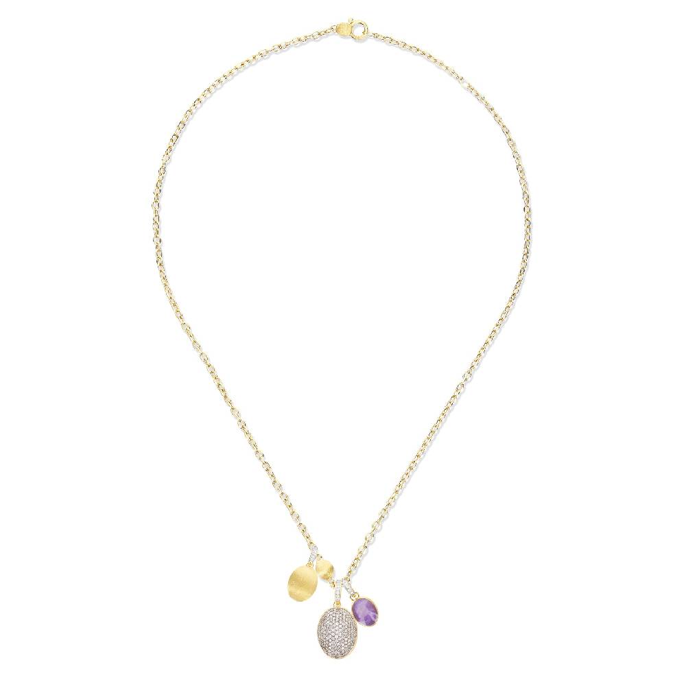 Nanis collana a catena con charms pendenti "boules" in oro inciso, diamanti – Nanis Italian Jewels Affare Del Giorno