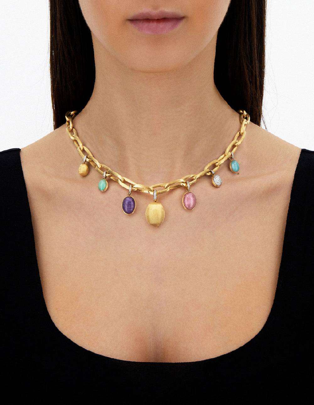 Nanis collana a catena "libera" con charms colorati in oro, diamanti e pietr – Nanis Italian Jewels Convenienza