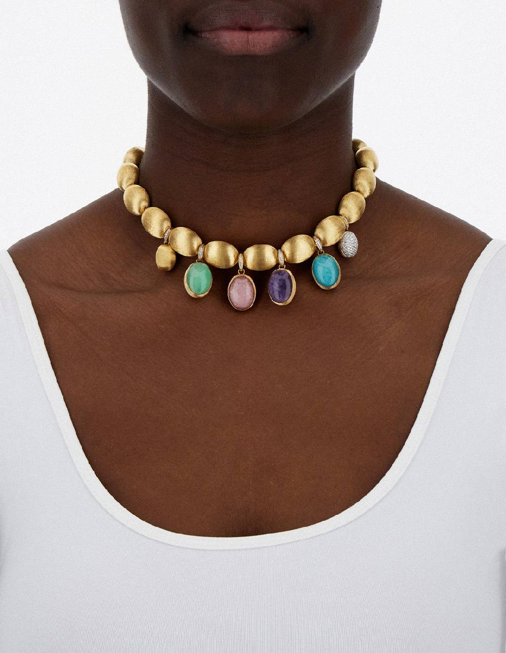 Nanis collana di perle "muse" con charms colorati in oro, diamanti e pietre – Nanis Italian Jewels Novità