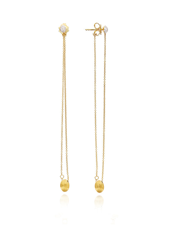 Nanis Orecchini "LUCE" pendenti lunghi in oro e diamanti – Nanis Italian Jewels Spedizione Gratuita