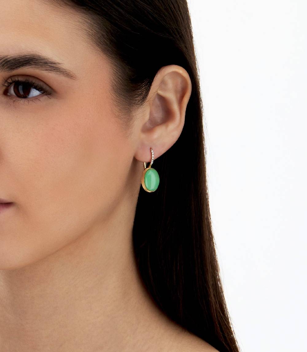 Nanis Orecchini Ciliegine Lattementa "Boules" in oro inciso, diamanti, crist – Nanis Italian Jewels In Saldo
