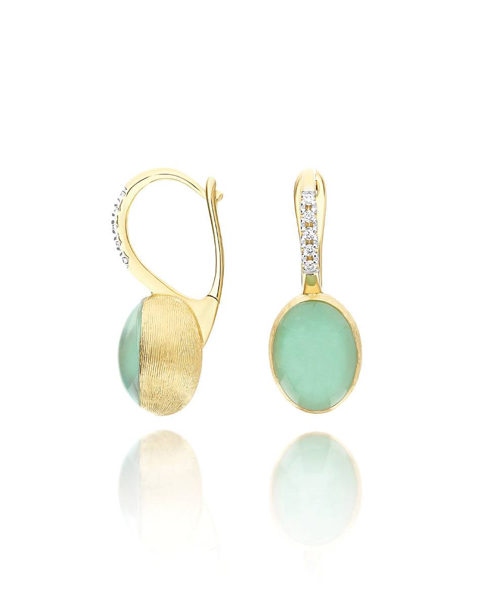 Nanis Orecchini Ciliegine Lattementa "Boules" in oro inciso, diamanti, crist – Nanis Italian Jewels Nuova