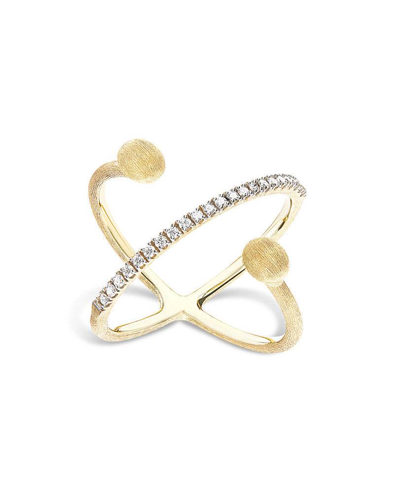 Nanis Anello ad incrocio "DANCING ÉLITE" con boules incise a mano in oro e d – Nanis Italian Jewels Fino al 50% di sconto