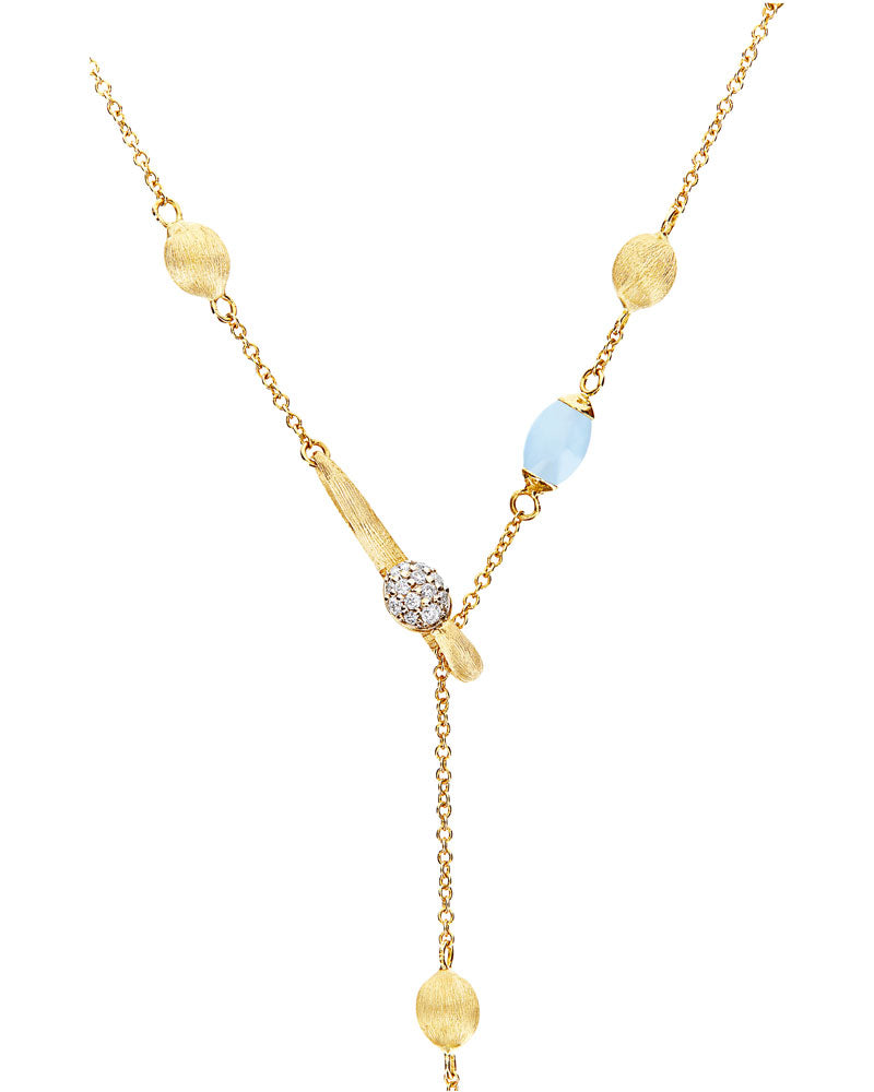 Nanis Collana lariat "SOFFIO" in oro, diamanti e acquamarina – Nanis Italian Jewels Offerta speciale della fabbrica