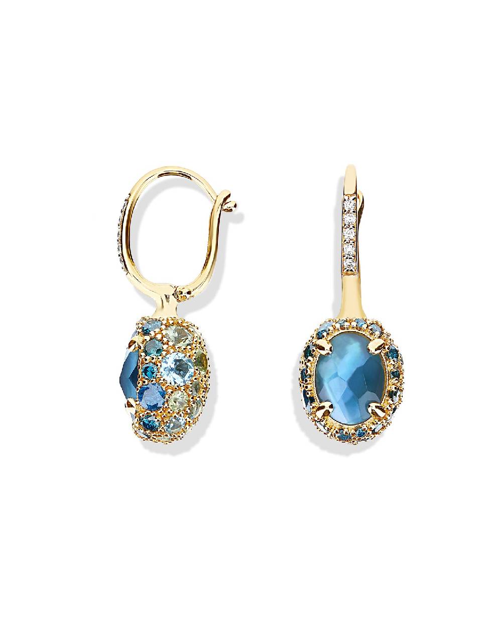 Nanis Orecchini CILIEGINE "DANCING REVERSE" double face in oro, diamanti blu – Nanis Italian Jewels Super sconto