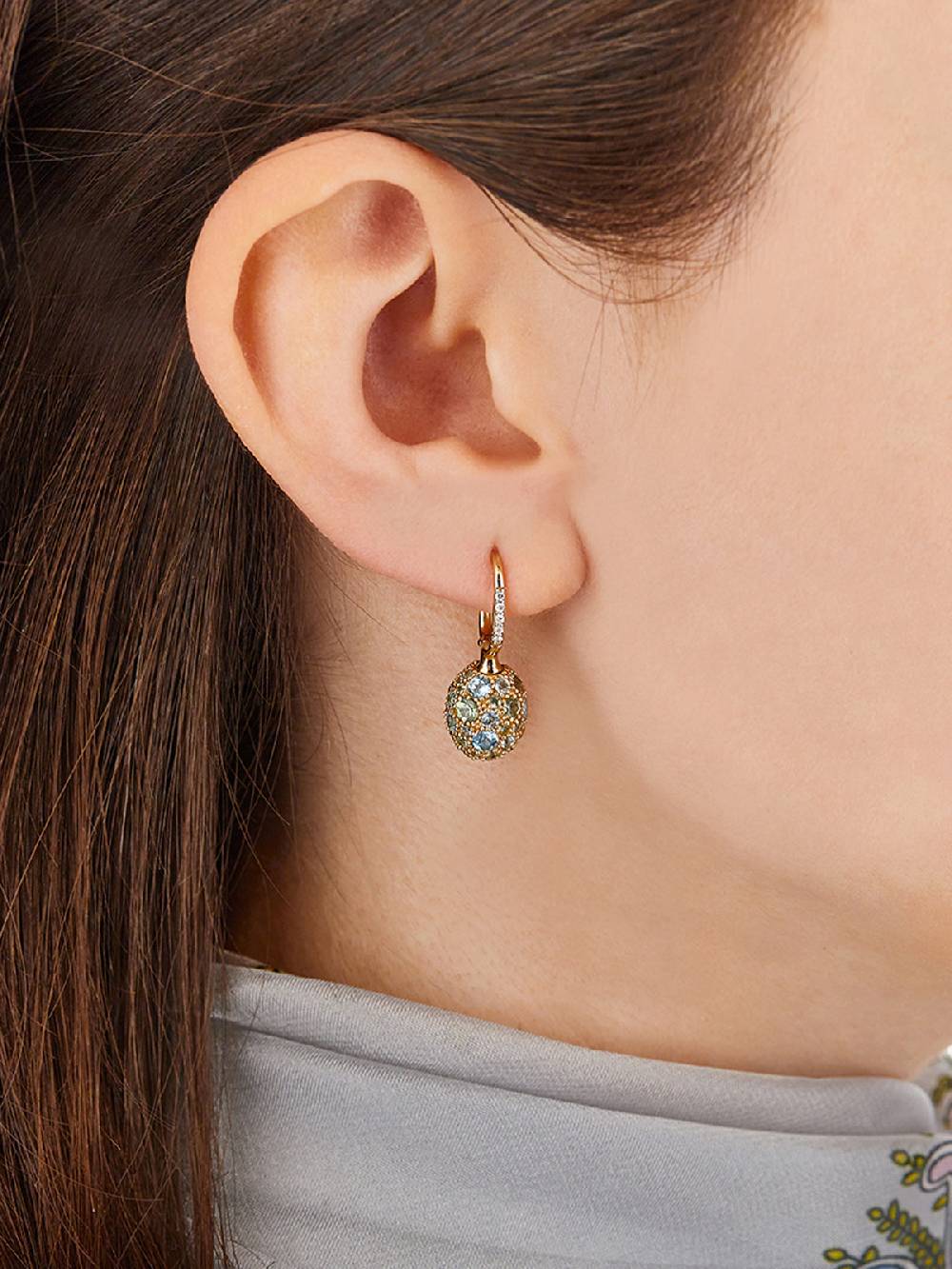 Nanis Orecchini CILIEGINE "DANCING REVERSE" double face in oro, diamanti blu – Nanis Italian Jewels Super sconto