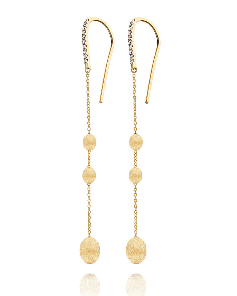 Nanis Orecchini "soffio" pendenti lunghi in oro e diamanti – Nanis Italian Jewels Acquista Ora