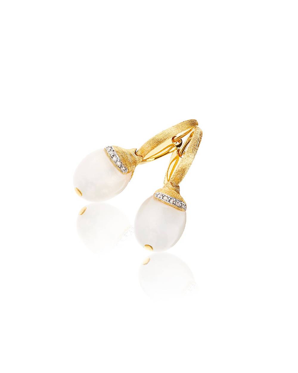 Nanis Orecchini ciliegine "WHITE DESERT" pendenti in oro, pietra di luna e d – Nanis Italian Jewels Shopping online