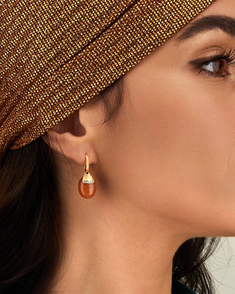 Nanis Orecchini ciliegine "PETRA" pendenti in oro, avventurina arancione e d – Nanis Italian Jewels Offerta esclusiva