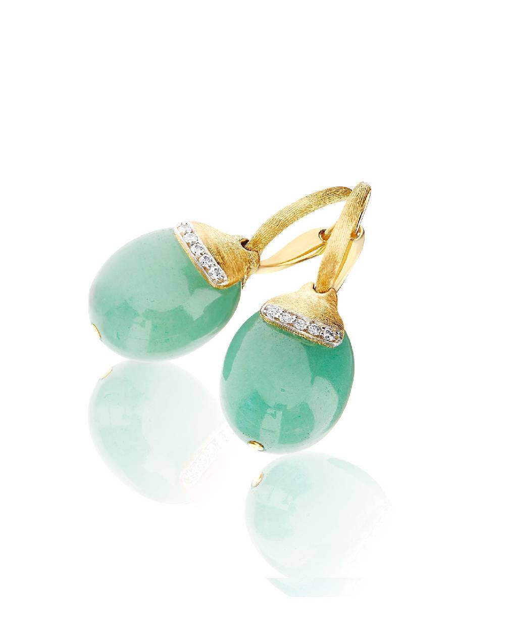 Nanis Orecchini ciliegine "AMAZZONIA" pendenti in oro, avventurina verde e d – Nanis Italian Jewels Black Friday