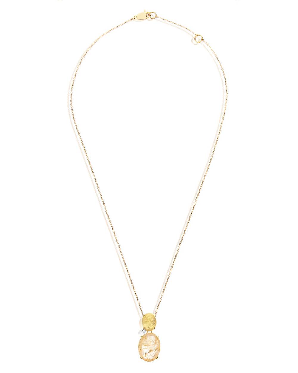 Nanis Collana "IPANEMA" con boule pendente in oro, quarzo rutilato giallo e – Nanis Italian Jewels Promozione temporanea