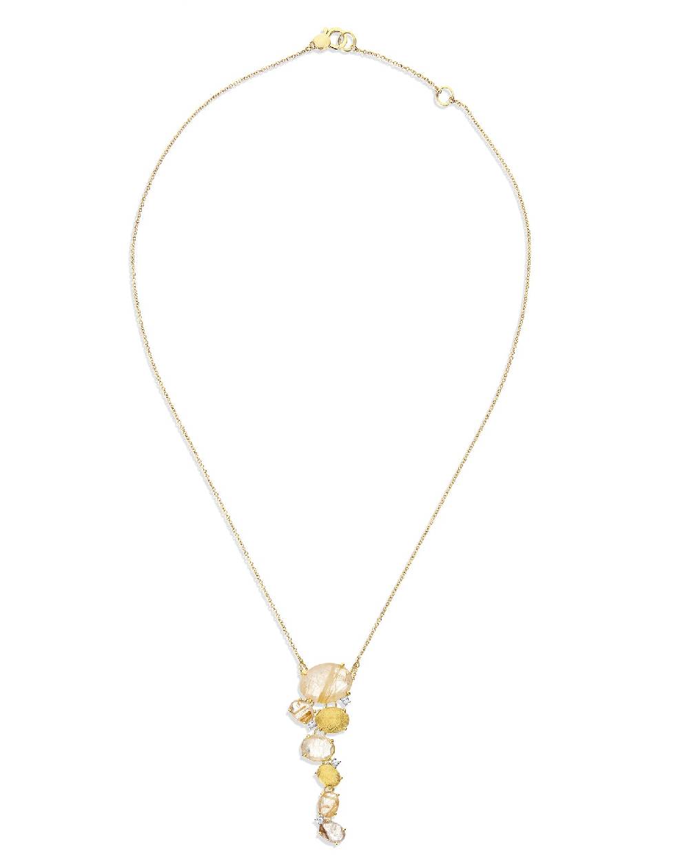 Nanis Collana "IPANEMA" pendente con boules in oro, quarzo rutilato giallo e – Nanis Italian Jewels Fino al 50% di sconto