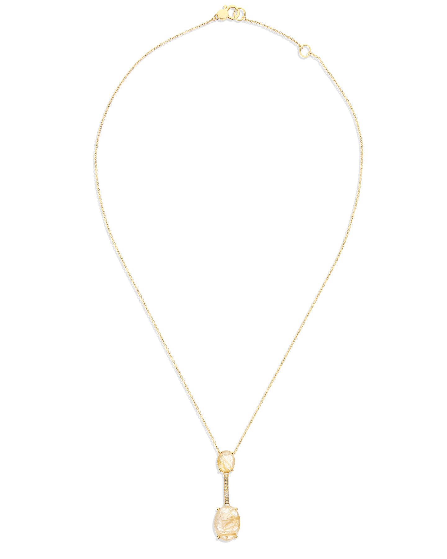 Nanis Collana "IPANEMA" con pendente in oro, quarzo rutilato giallo e barret – Nanis Italian Jewels Fino al 60% di sconto