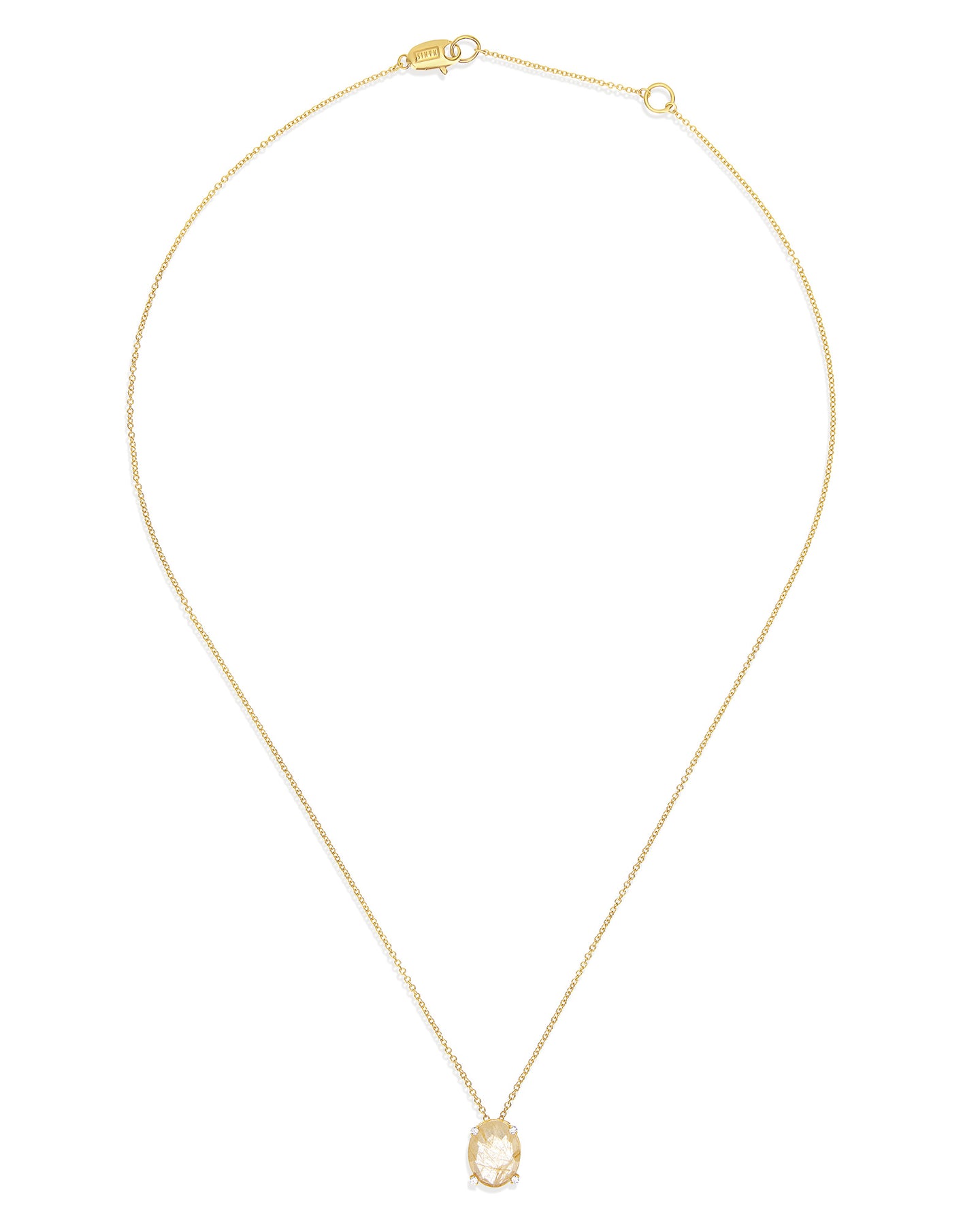 Nanis Collana "IPANEMA" pendente con ciondolo in oro, quarzo rutilato giallo – Nanis Italian Jewels Only for today