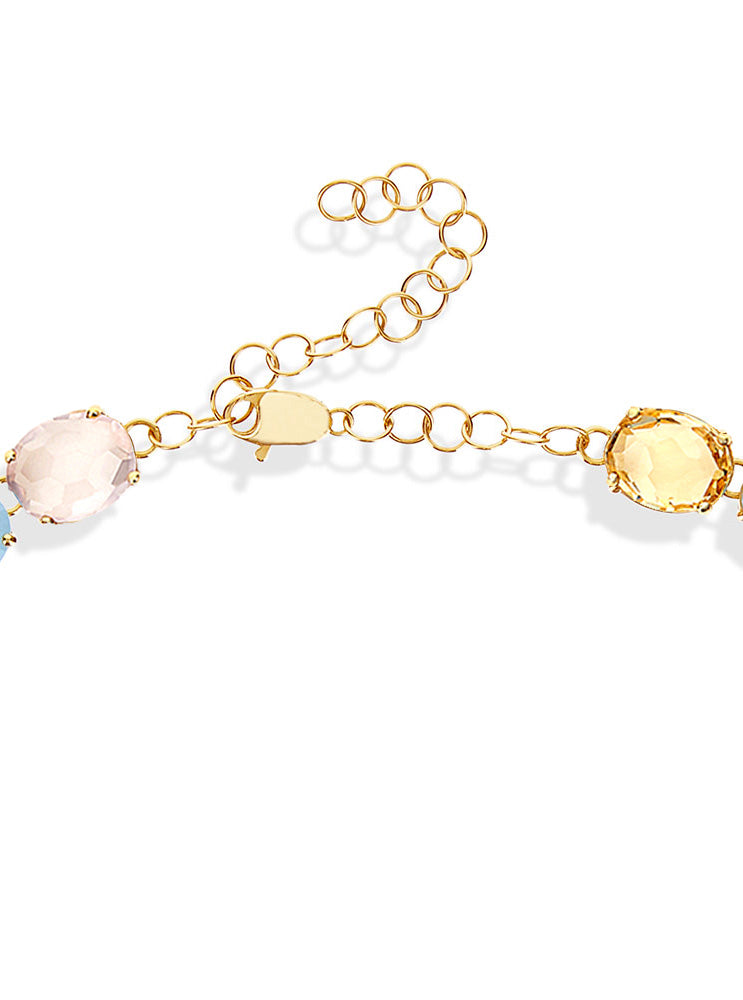 Nanis Collana girocollo "IPANEMA" in oro, ametista, quarzo e topazio blu – Nanis Italian Jewels Super sconto