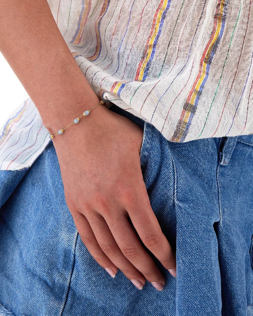 Nanis Bracciale "AZURE" in oro e acquamarina – Nanis Italian Jewels Offerte