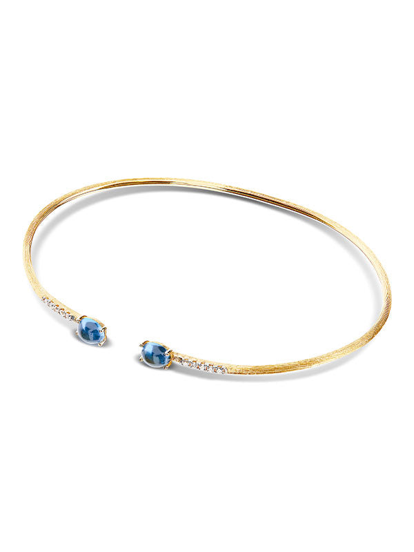 Nanis Bracciale a schiava "DANCING AZURE" inciso a mano in oro, diamanti e t – Nanis Italian Jewels Vendite Flash