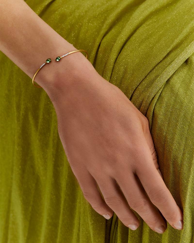 Nanis Bracciale a schiava "DANCING TOURMALINES" in oro, diamanti e tormalina – Nanis Italian Jewels Moda