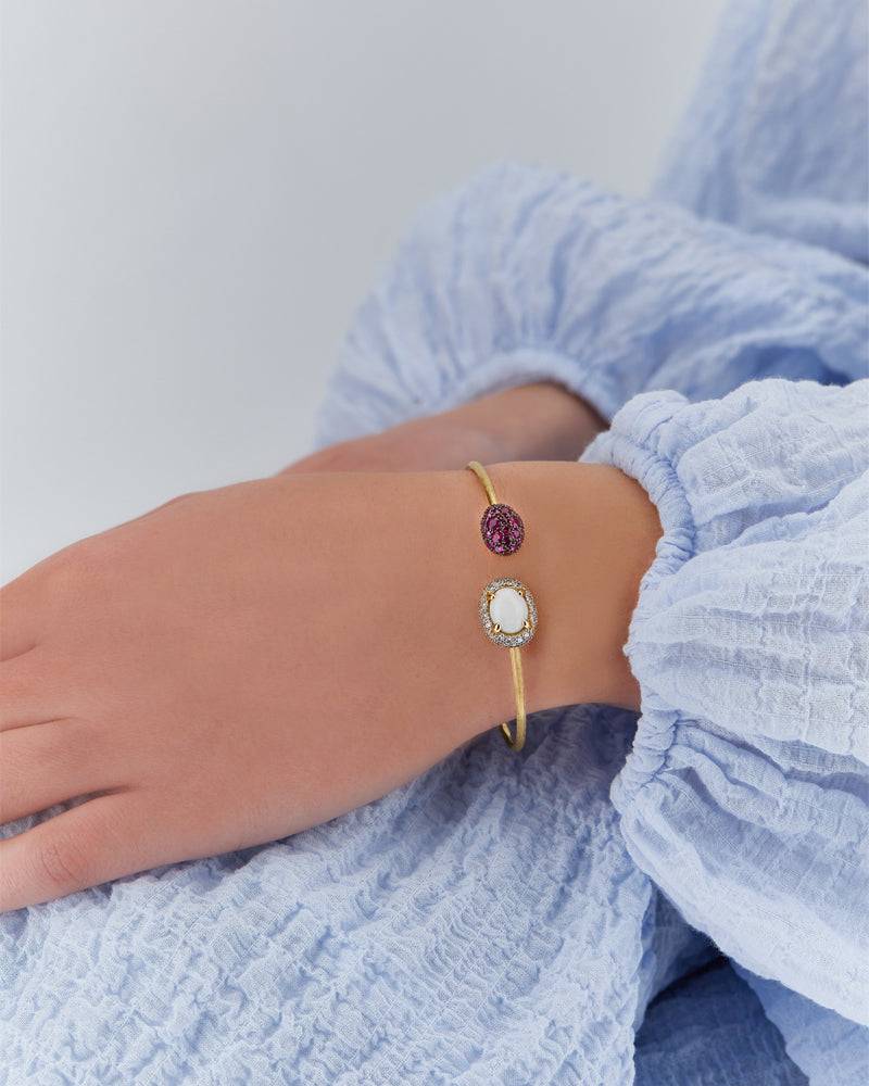 Nanis Bracciale a schiava "DANCING REVERSE" in oro, zaffiri rosa, rubini, op – Nanis Italian Jewels Shopping online