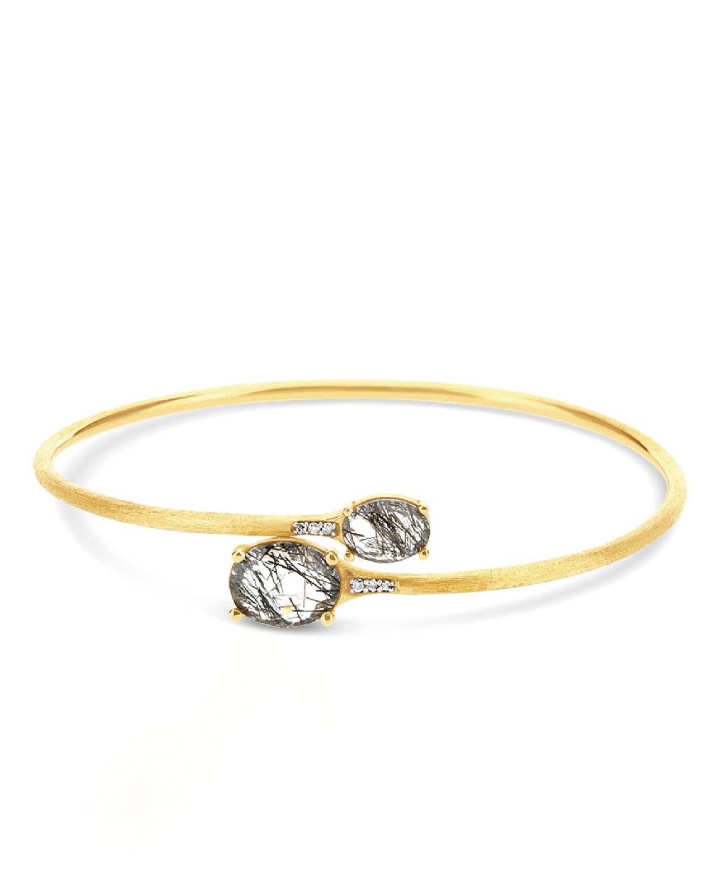 Nanis Bracciale a schiava "IPANEMA" in oro, quarzo rutilato grigio e diamant – Nanis Italian Jewels Cyber Monday