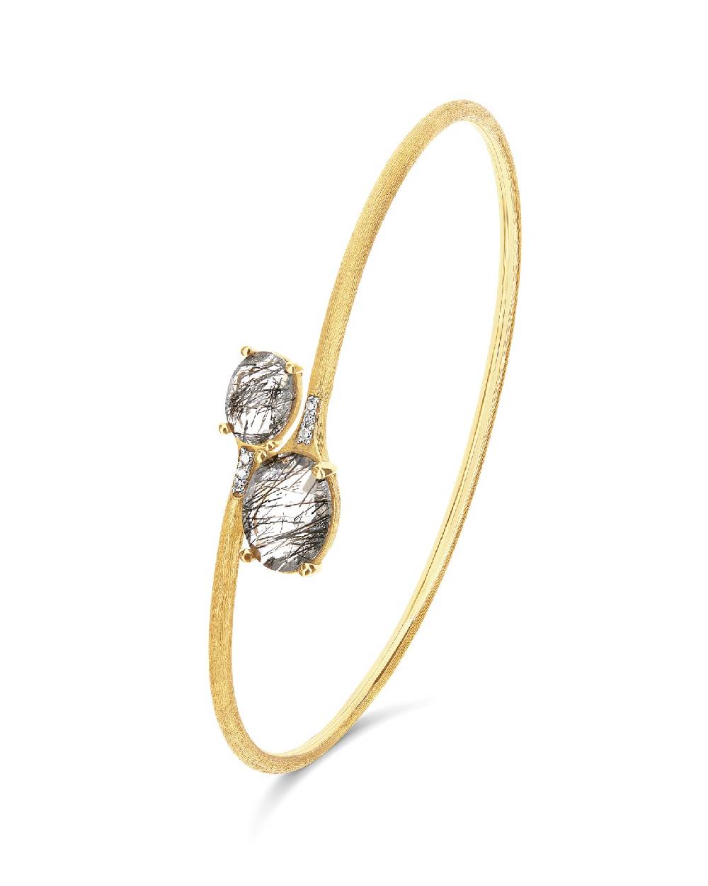 Nanis Bracciale a schiava "IPANEMA" in oro, quarzo rutilato grigio e diamant – Nanis Italian Jewels Cyber Monday