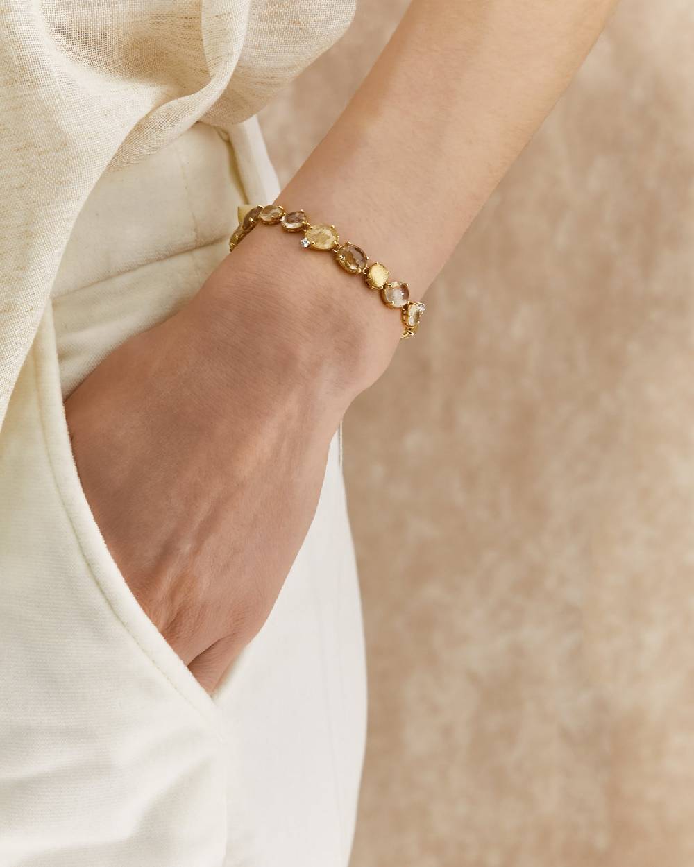 Nanis Bracciale "IPANEMA" in oro, quarzo rutilato e diamanti – Nanis Italian Jewels Offerta per la Festa della Mamma