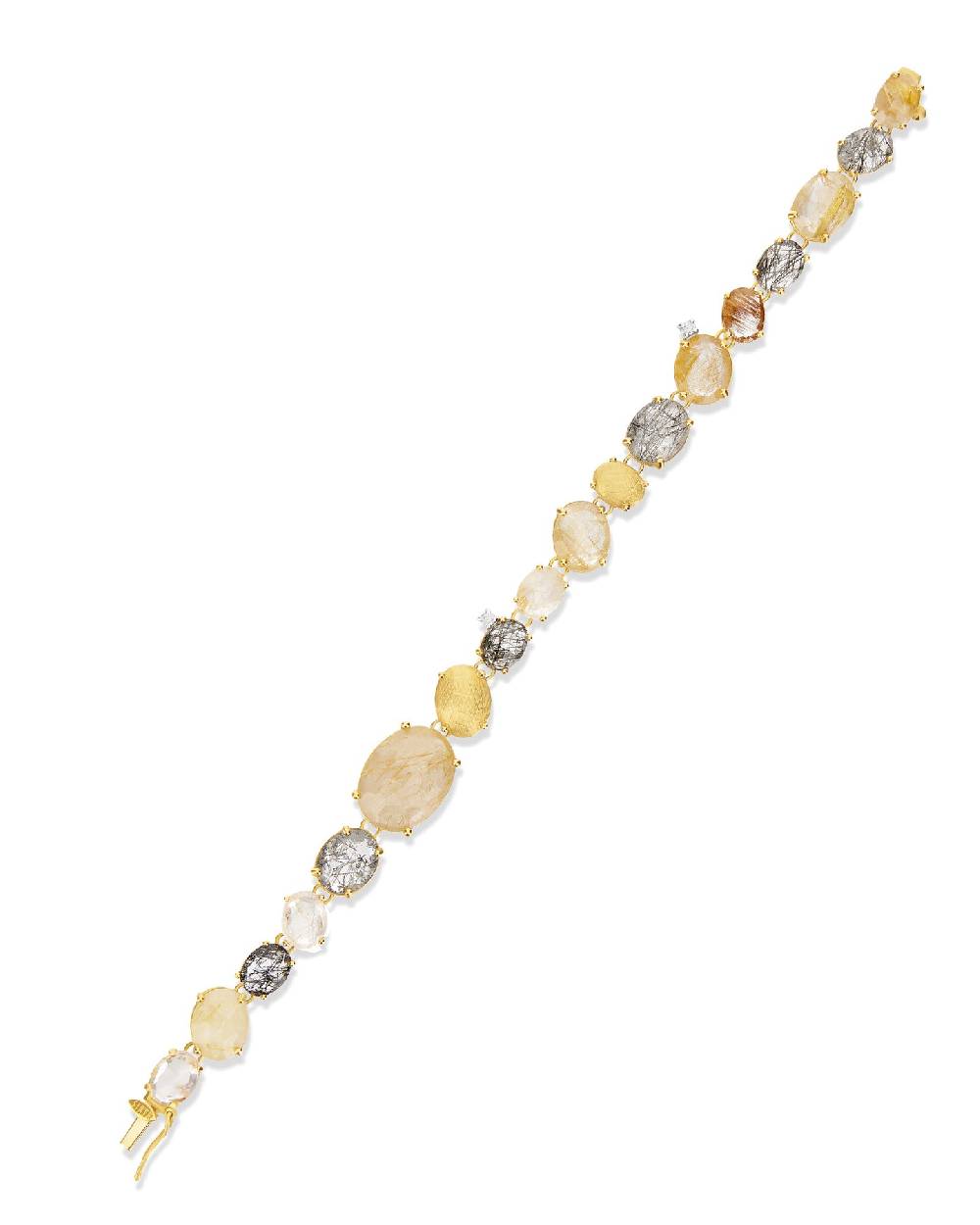 Nanis Bracciale "IPANEMA" in oro, quarzo rutilato e diamanti – Nanis Italian Jewels Offerta per la Festa della Mamma