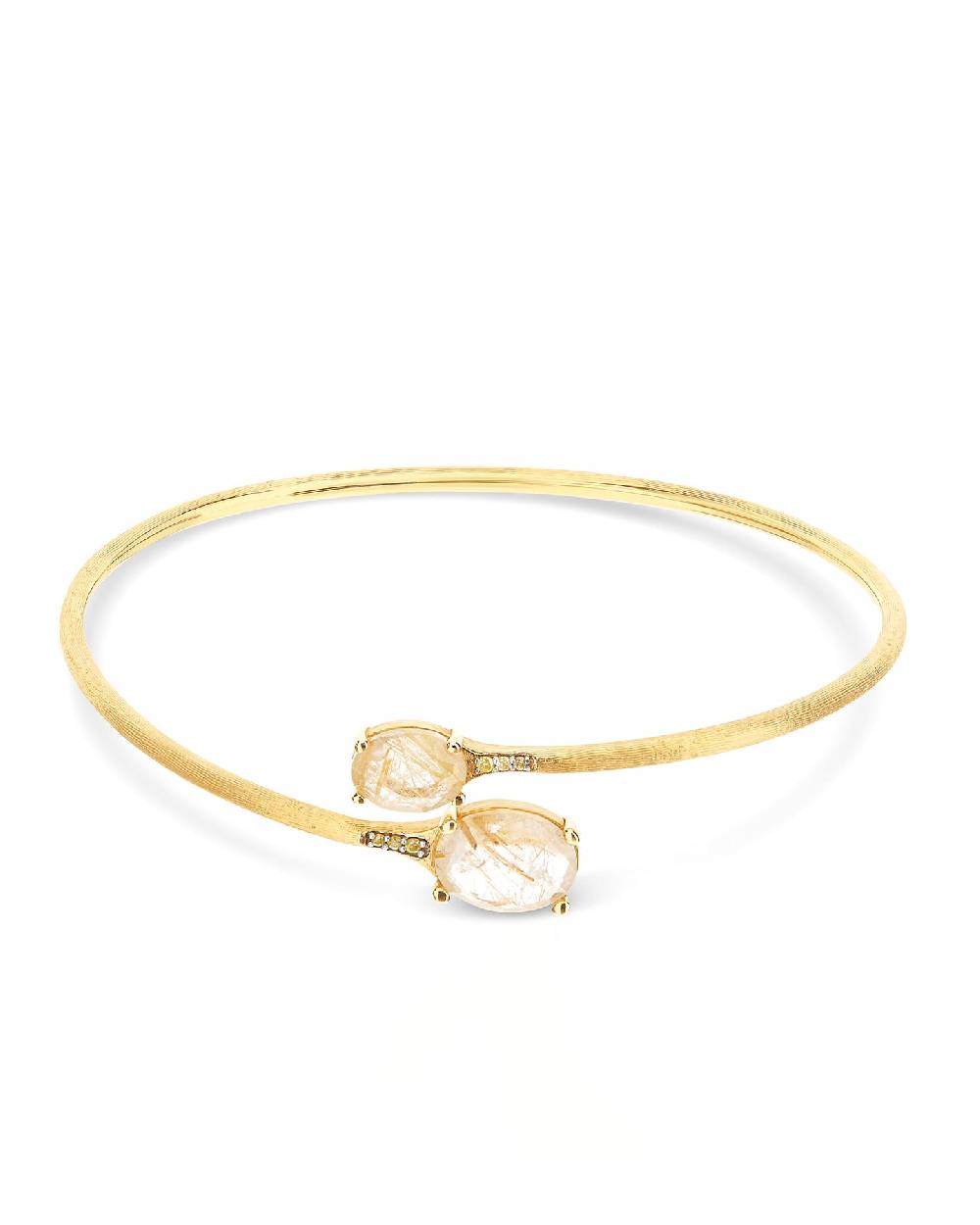 Nanis Bracciale a schiava "IPANEMA" in oro, quarzo rutilato giallo e diamant – Nanis Italian Jewels Offerta Giorno del Papà