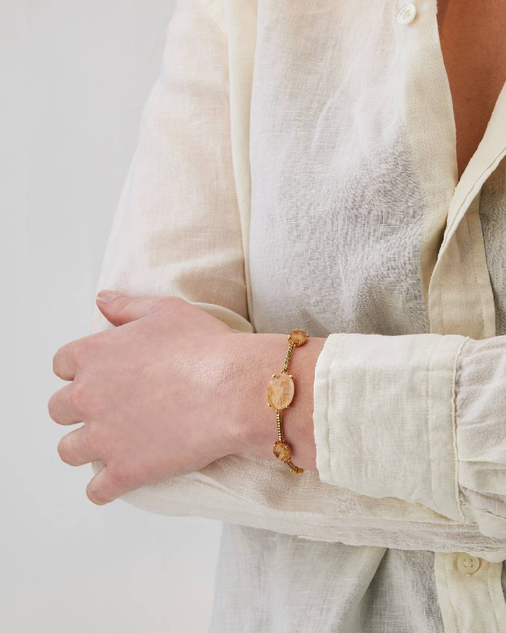 Nanis Bracciale "ARIA" in oro, quarzo rutilato giallo e barrette di diamanti – Nanis Italian Jewels Offerta San Valentino