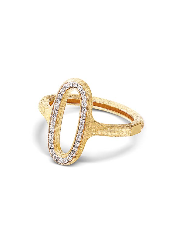 Nanis Anello "LIBERA" con elemento ovale in oro e diamanti (piccolo) – Nanis Italian Jewels Liquidazione