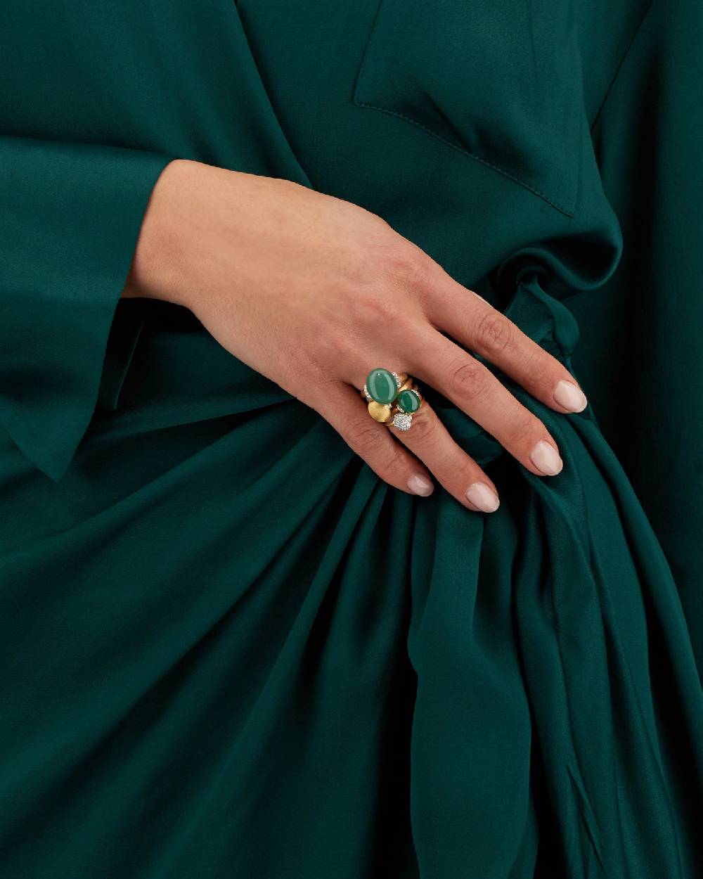 Nanis Anello "AMAZZONIA" in oro, diamanti e avventurina verde (piccolo) – Nanis Italian Jewels Solo un giorno rimasto