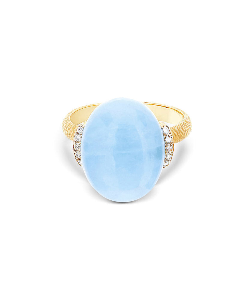 Nanis Anello "AZURE" in oro, diamanti e acquamarina milk (grande) – Nanis Italian Jewels Super sconto