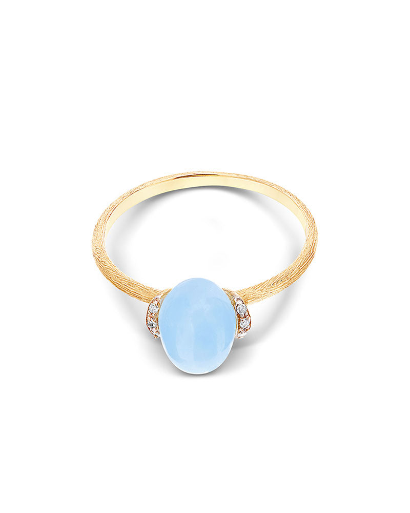 Nanis Anello "DANCING AZURE" con boule in oro, diamanti e acquamarina (picco – Nanis Italian Jewels 50% di sconto con spedizione gratuita