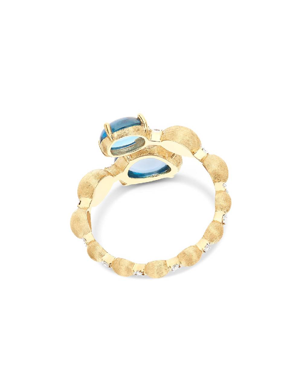 Nanis Anello contrariè "DANCING AZURE" con boules in oro, diamanti e topazio – Nanis Italian Jewels Sconti questo mese